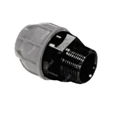 Złącze proste aluminiowe gwint zewnętrzny szare (próżnia) D.63 V203.063.002 - Alusic